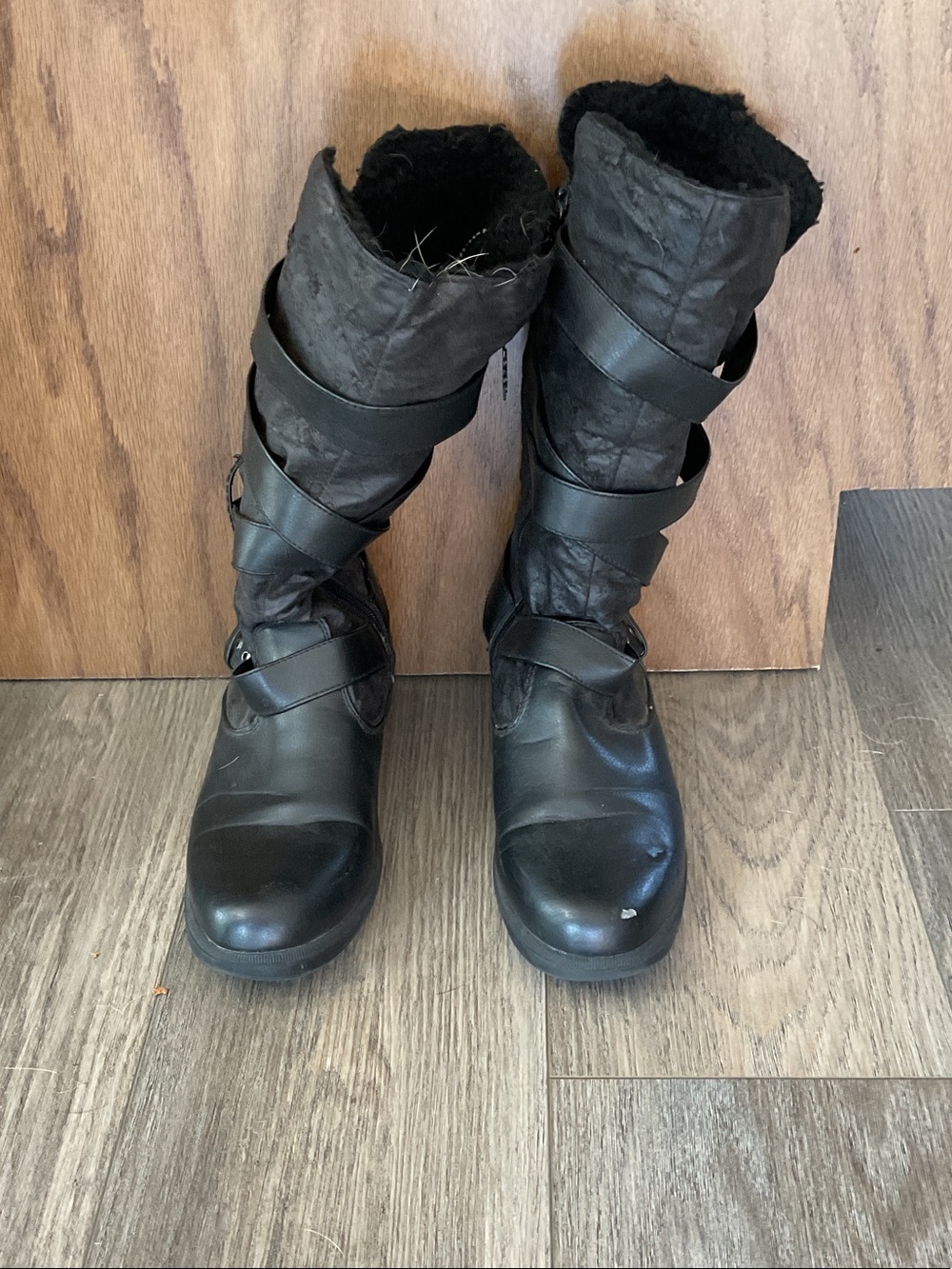 Kohl's Black Women's Strapped Mid-Calf Heeled Boots